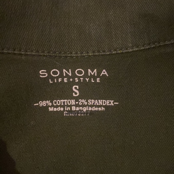 Dark army green cropped denim jacket - Picture 2 of 2